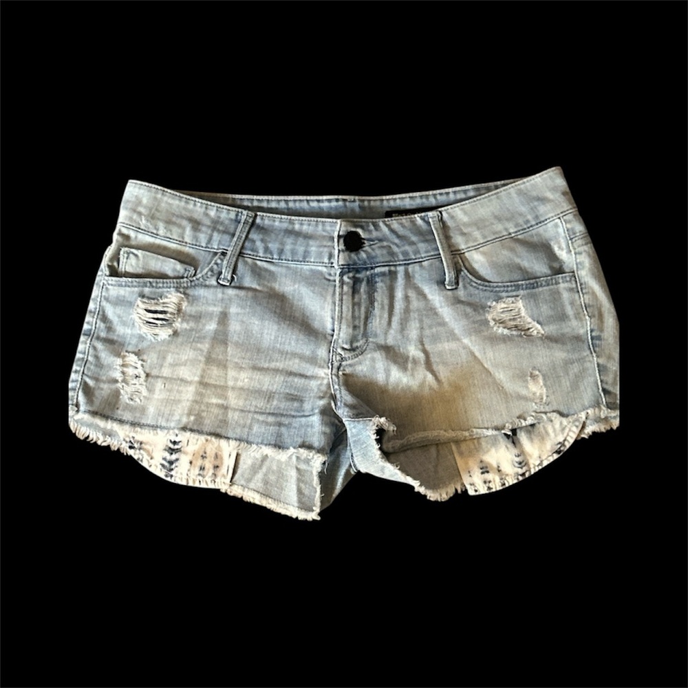 Black Orchid Denim Distressed Shorts Blue Cut Off Shorts Size 28